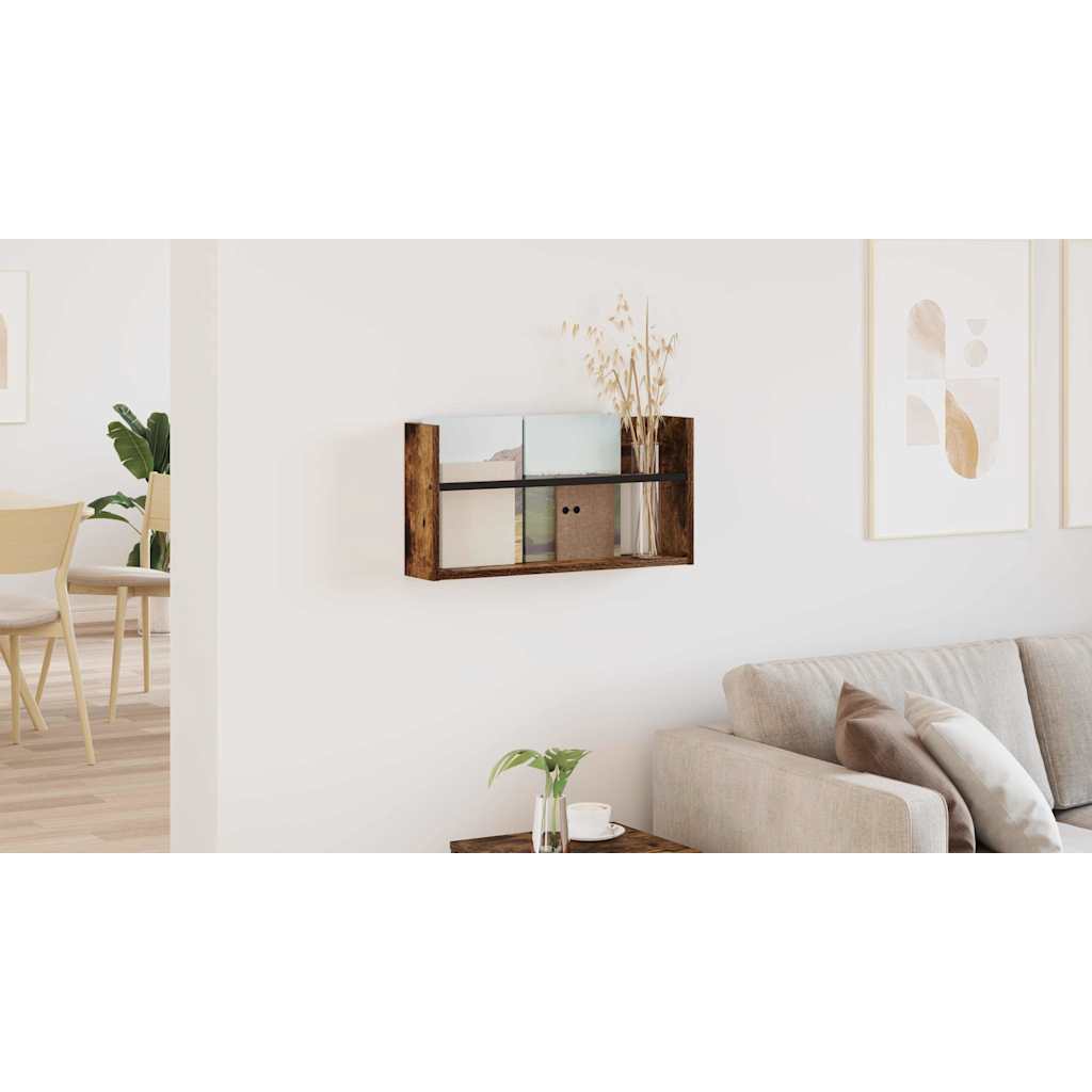 vidaXL Regał na gazety Dąb wędzony 60 x 12 x 30 cm Drewno inżynieryjne