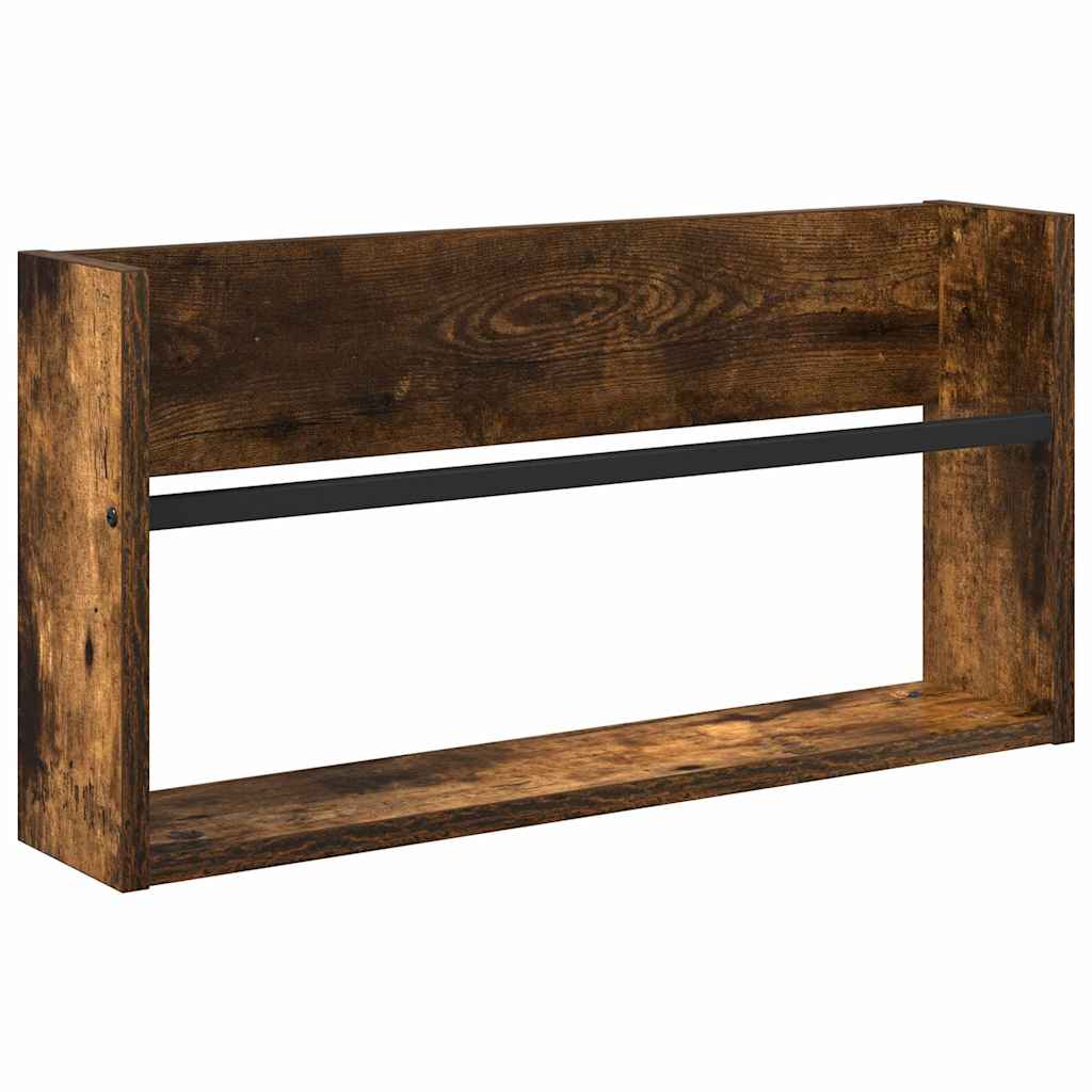 vidaXL Regał na gazety z półką Dąb wędzony 60 x 12 x 30 cm