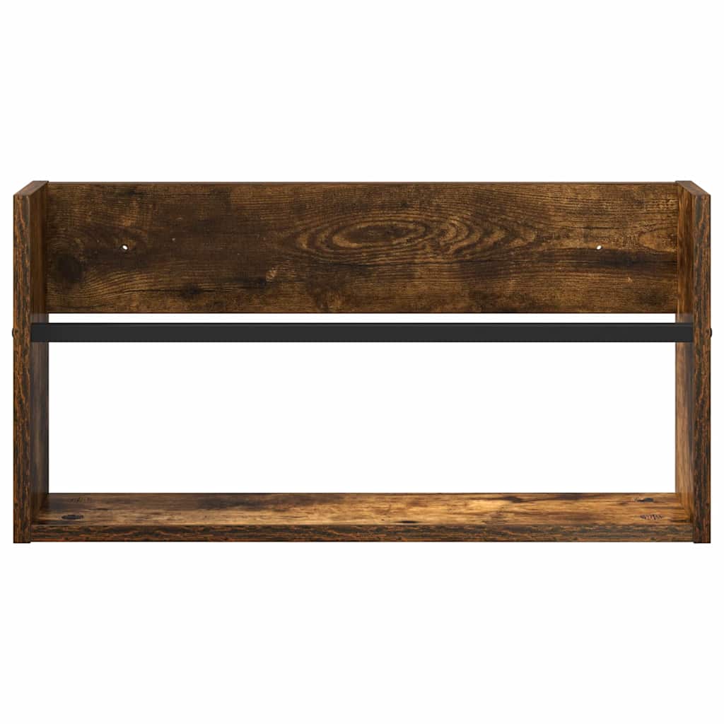 vidaXL Regał na gazety z półką Dąb wędzony 60 x 12 x 30 cm