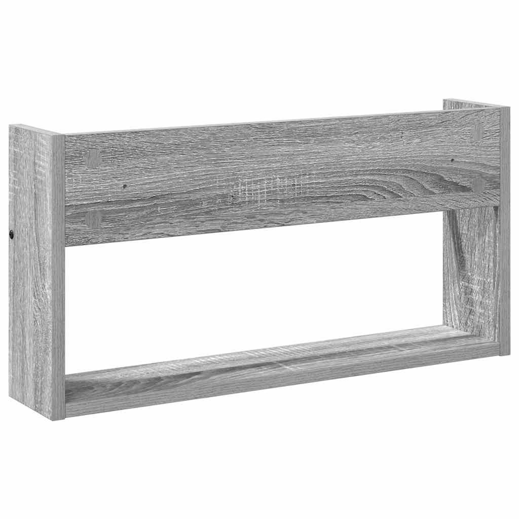 vidaXL Regał na gazety z półką 2 pcs Szary Sonoma 60 x 12 x 30 cm