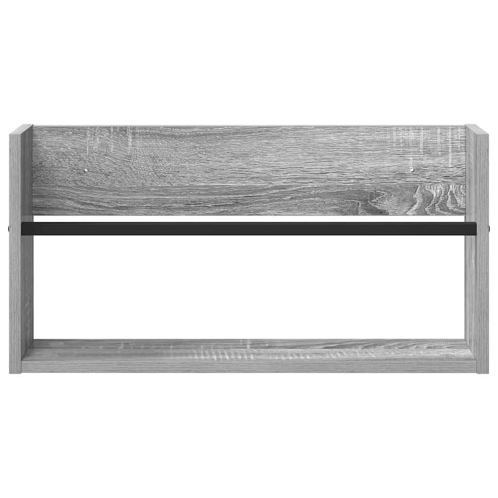 vidaXL Regał na gazety z półką 2 pcs Szary Sonoma 60 x 12 x 30 cm