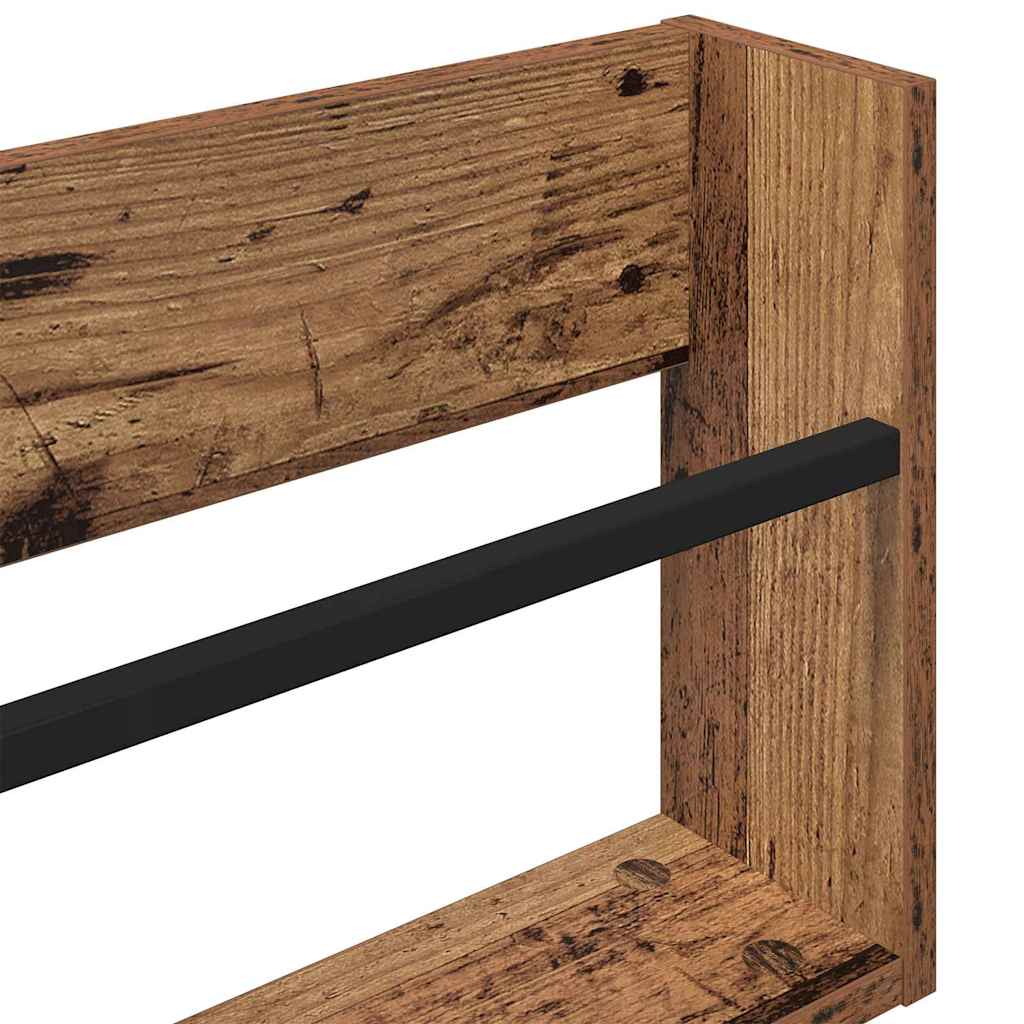 vidaXL Regał na gazety z półką 2 pcs Stare drewno 60 x 12 x 30 cm