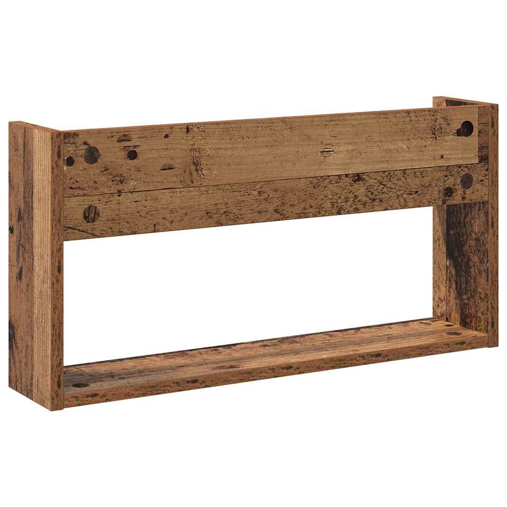 vidaXL Regał na gazety z półką 2 pcs Stare drewno 60 x 12 x 30 cm