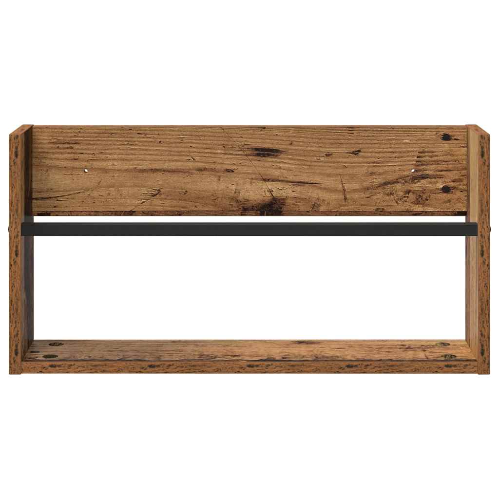 vidaXL Regał na gazety z półką 2 pcs Stare drewno 60 x 12 x 30 cm