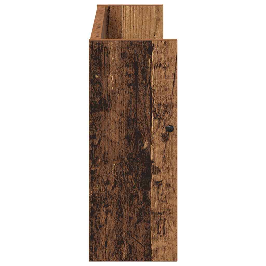 vidaXL Regał na gazety z półką 2 pcs Stare drewno 60 x 12 x 30 cm