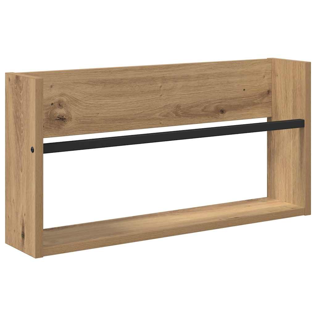 vidaXL Regał na gazety z półką Dąb rzemieślniczy 60 x 12 x 30 cm