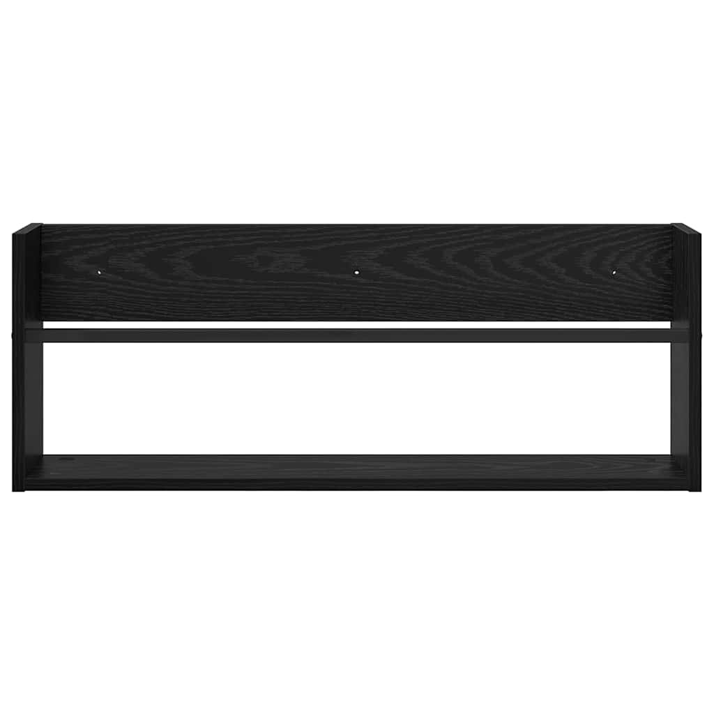 vidaXL Regał na gazety z półką 2 pcs Czarny Dąb 80 x 12 x 30 cm