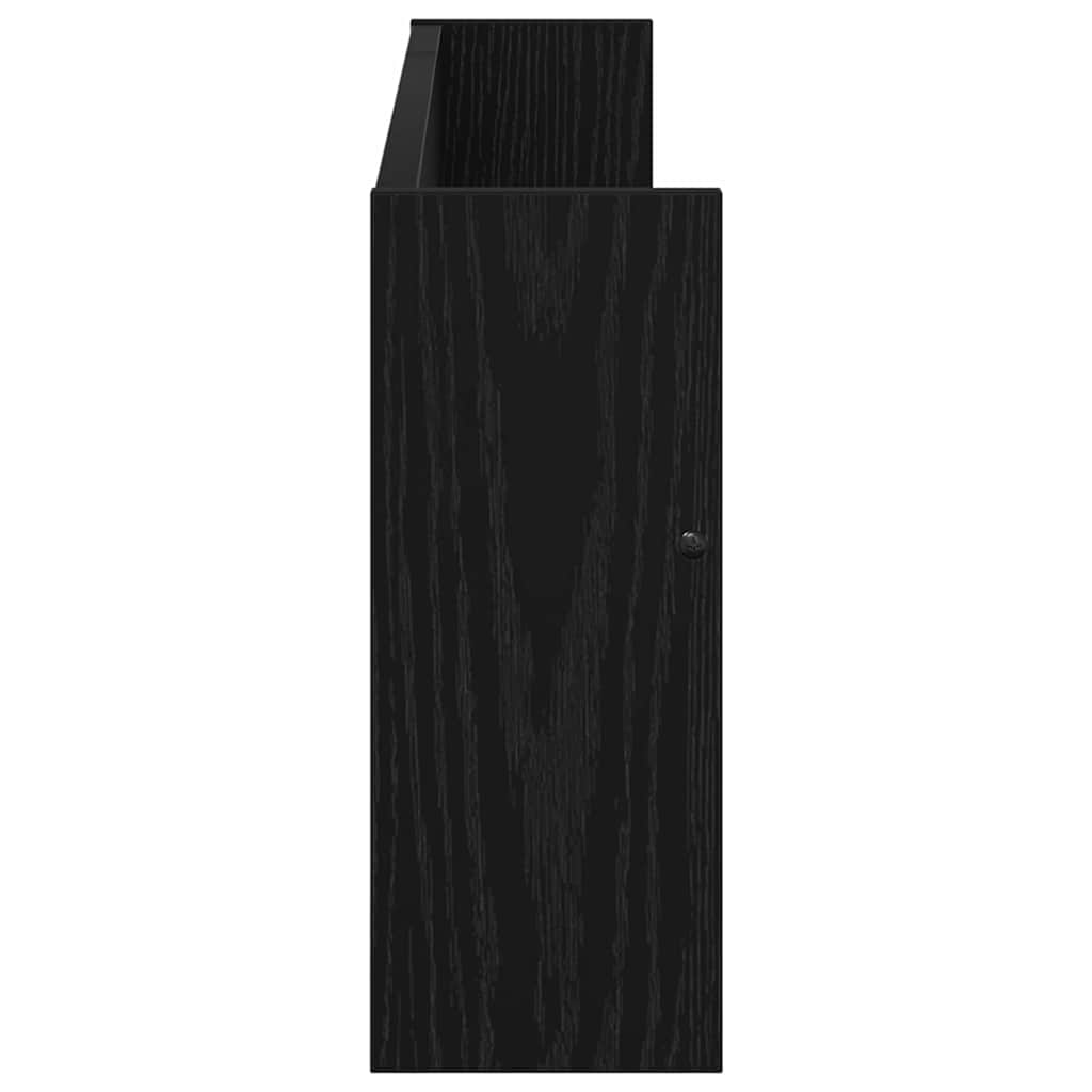 vidaXL Regał na gazety z półką 2 pcs Czarny Dąb 80 x 12 x 30 cm