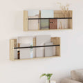 vidaXL Regał na gazety z półką 2 pcs Dąb Sonoma 80 x 12 x 30 cm