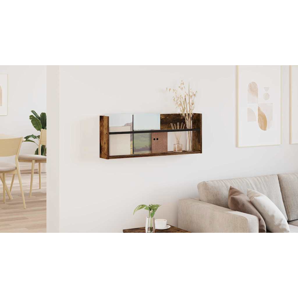 vidaXL Regał na gazety Dąb wędzony 80 x 12 x 30 cm Drewno inżynieryjne