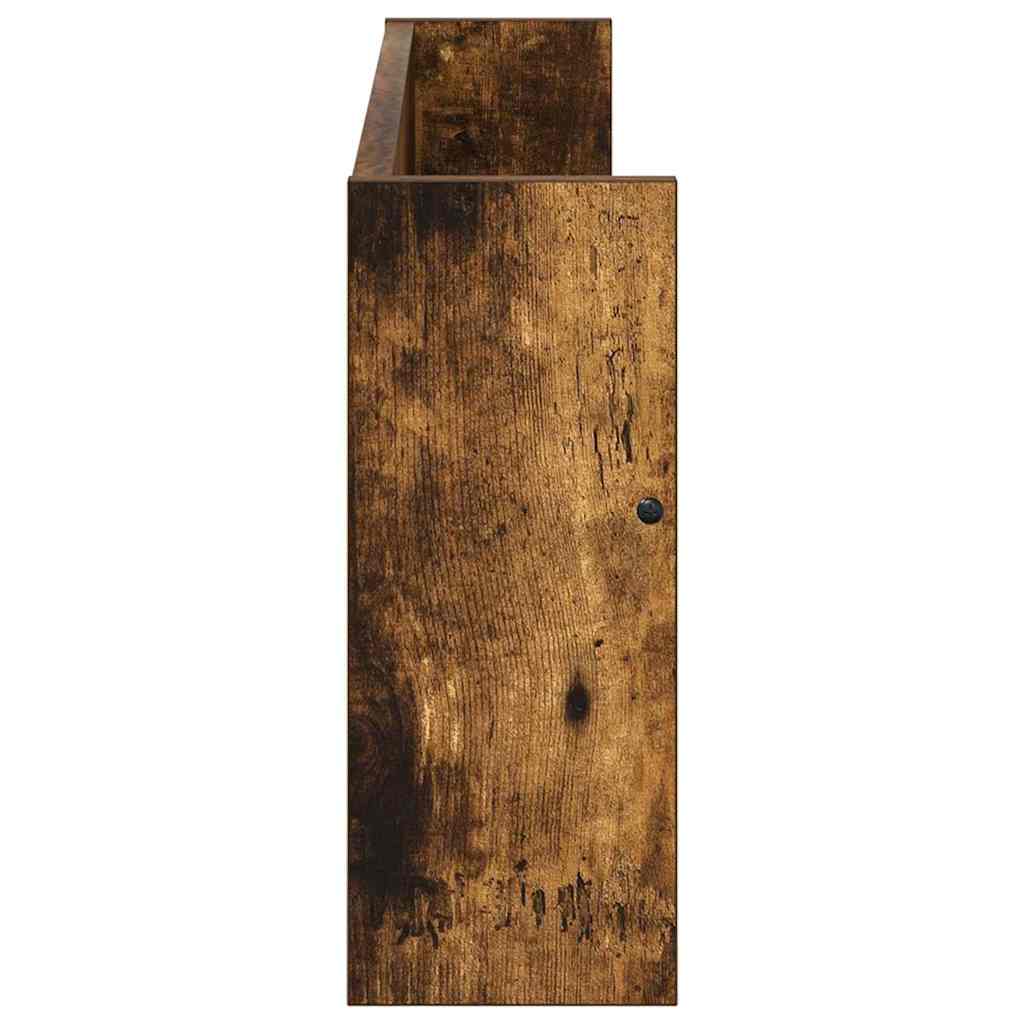 vidaXL Regał na gazety z półką Dąb wędzony 80 x 12 x 30 cm