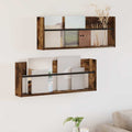 vidaXL Regał na gazety z półką 2 pcs Dąb wędzony 80 x 12 x 30 cm