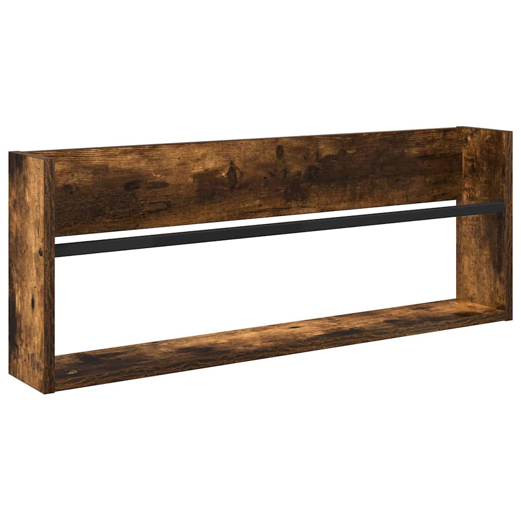 vidaXL Regał na gazety z półką 2 pcs Dąb wędzony 80 x 12 x 30 cm