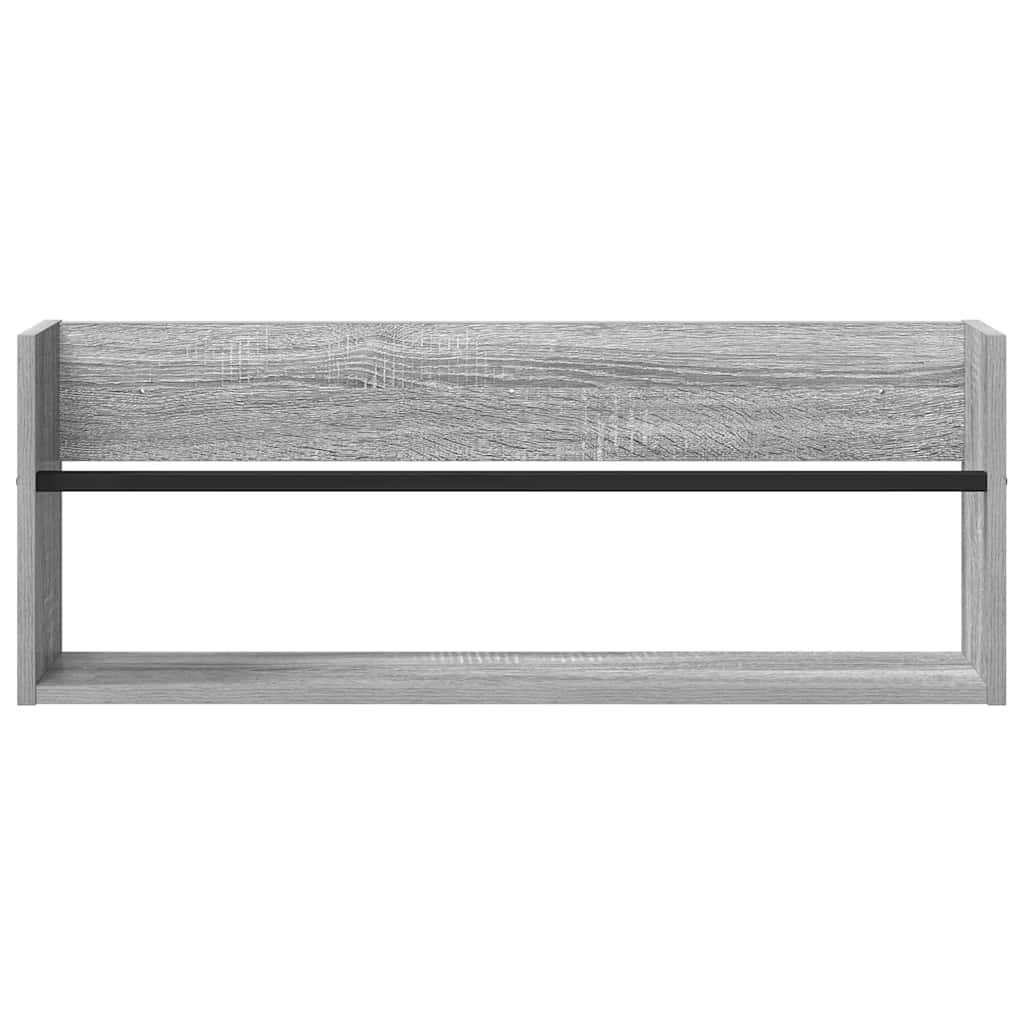 vidaXL Regał na gazety z półką 2 pcs Szary Sonoma 80 x 12 x 30 cm
