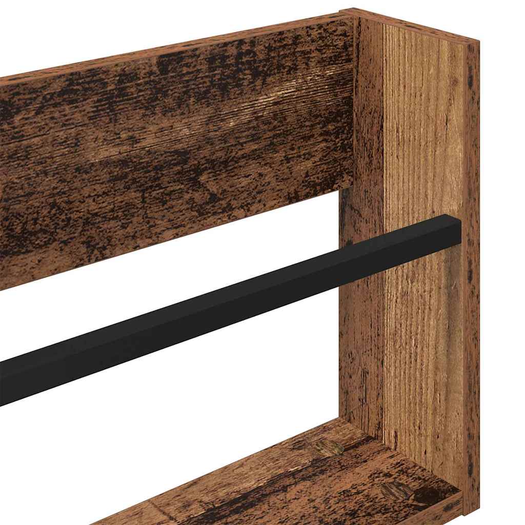 vidaXL Regał na gazety z półką 2 pcs Stare drewno 80 x 12 x 30 cm