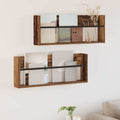 vidaXL Regał na gazety z półką 2 pcs Stare drewno 80 x 12 x 30 cm