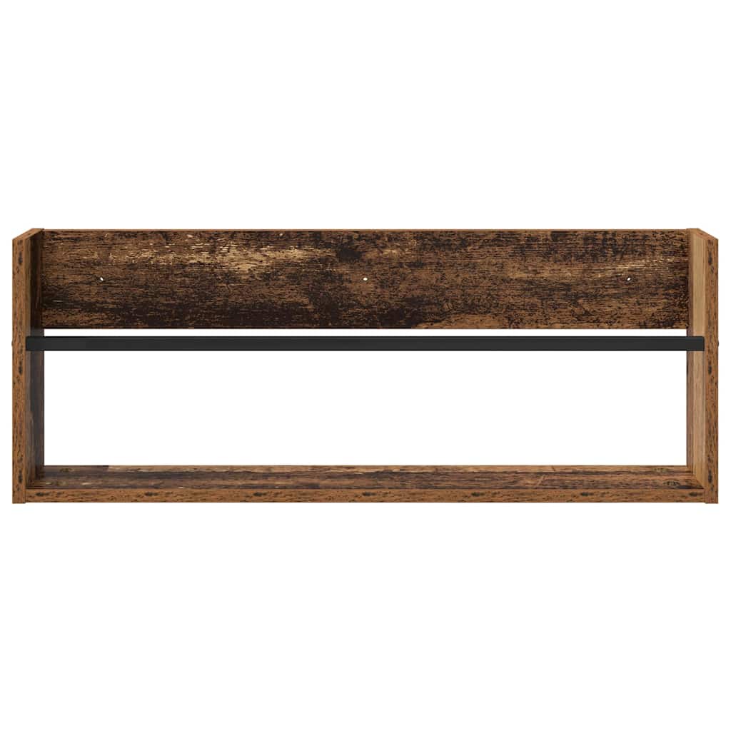 vidaXL Regał na gazety z półką 2 pcs Stare drewno 80 x 12 x 30 cm