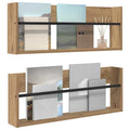 vidaXL Regał na gazety z półką 2 pcs Dąb rzemieślniczy 80 x 12 x 30 cm