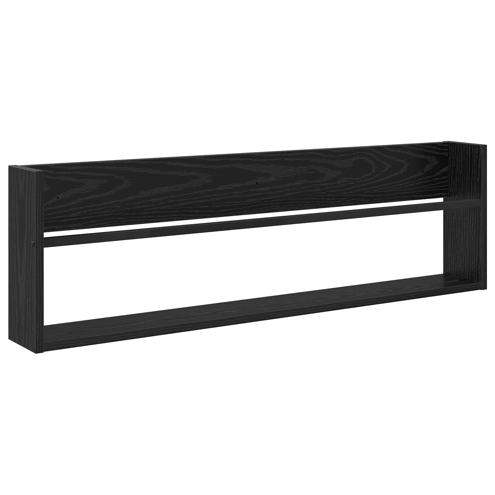 vidaXL Regał na gazety z półką 2 pcs Czarny Dąb 100 x 12 x 30 cm