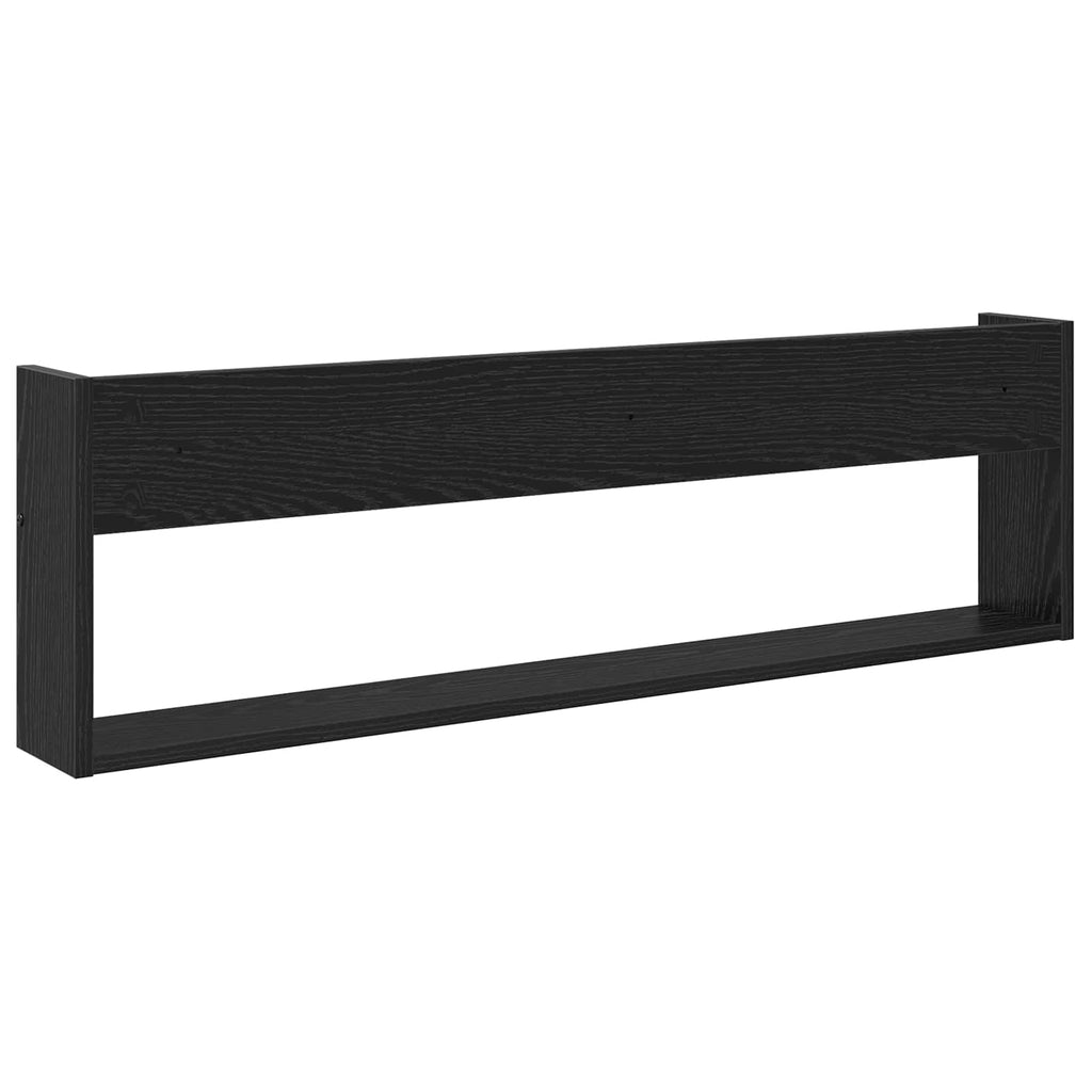 vidaXL Regał na gazety z półką 2 pcs Czarny Dąb 100 x 12 x 30 cm