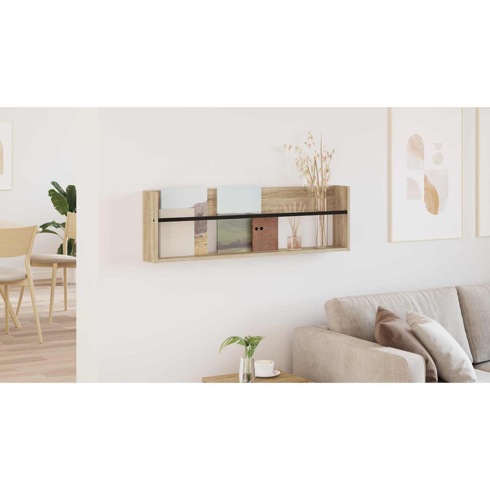 vidaXL Regał na gazety Dąb Sonoma 100 x 12 x 30 cm Drewno inżynieryjne
