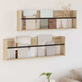 vidaXL Regał na gazety z półką 2 pcs Dąb Sonoma 100 x 12 x 30 cm