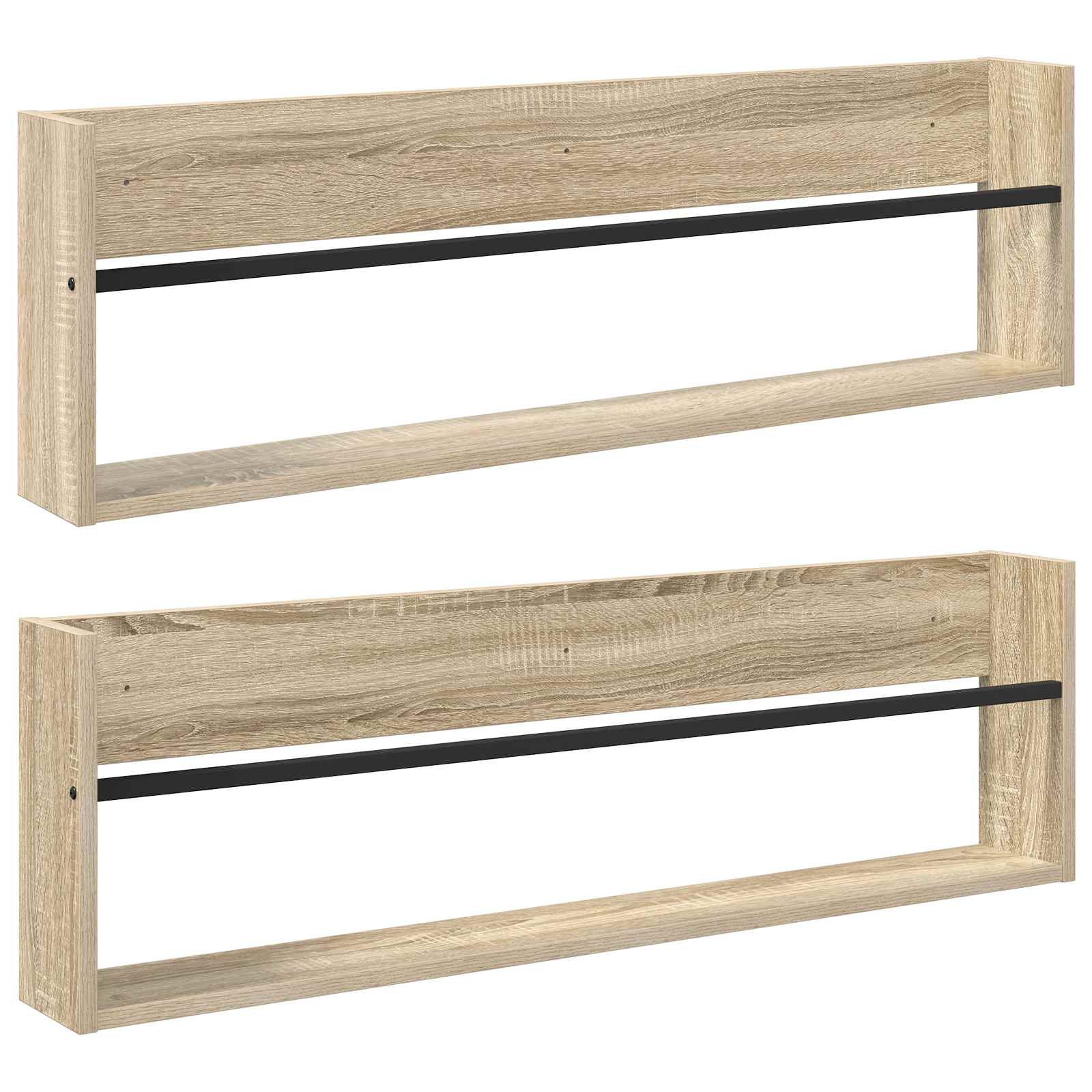 vidaXL Regał na gazety z półką 2 pcs Dąb Sonoma 100 x 12 x 30 cm