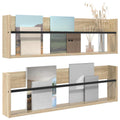 vidaXL Regał na gazety z półką 2 pcs Dąb Sonoma 100 x 12 x 30 cm