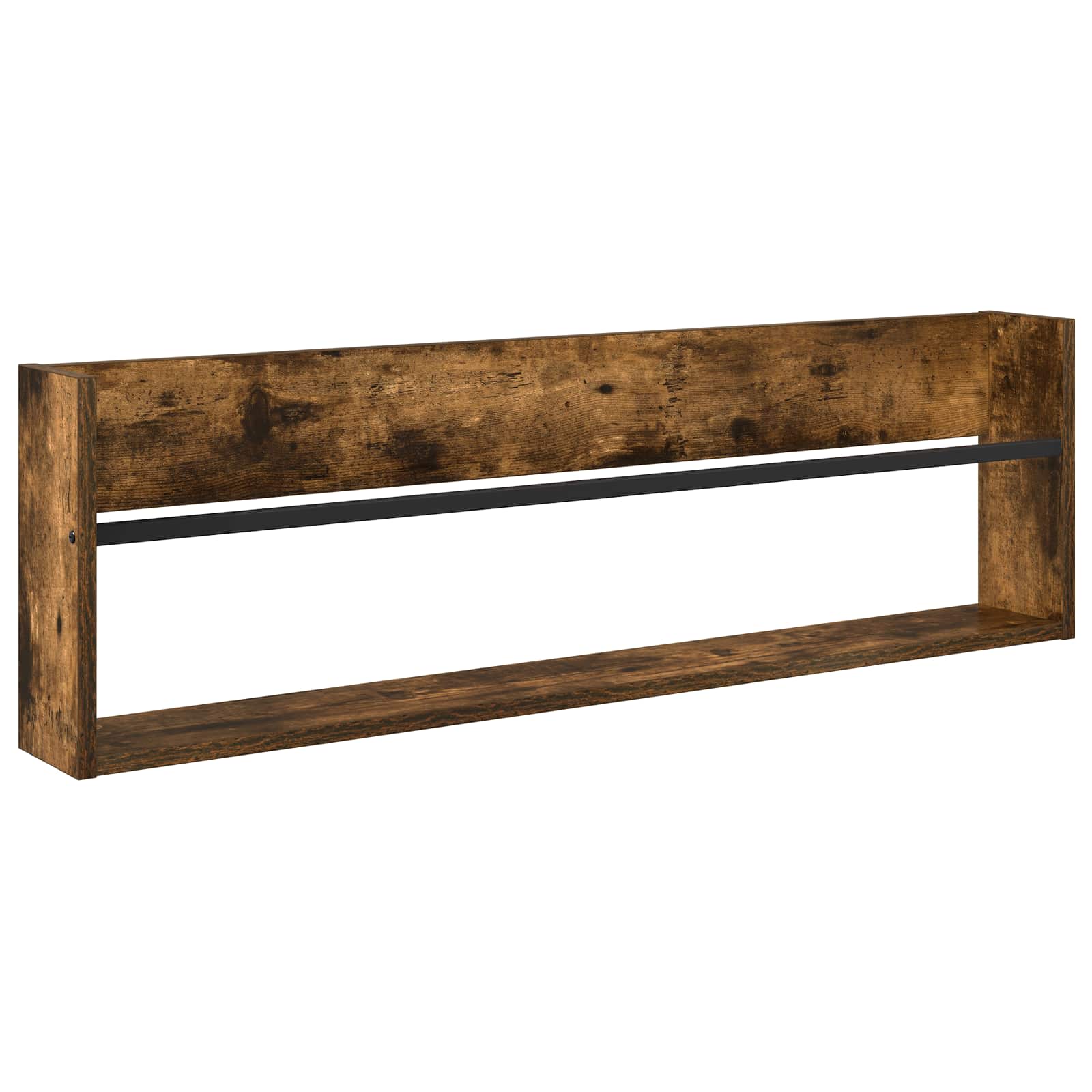 vidaXL Regał na gazety z półką 2 pcs Dąb wędzony 100 x 12 x 30 cm
