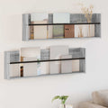 vidaXL Regał na gazety z półką 2 pcs Szary Sonoma 100 x 12 x 30 cm