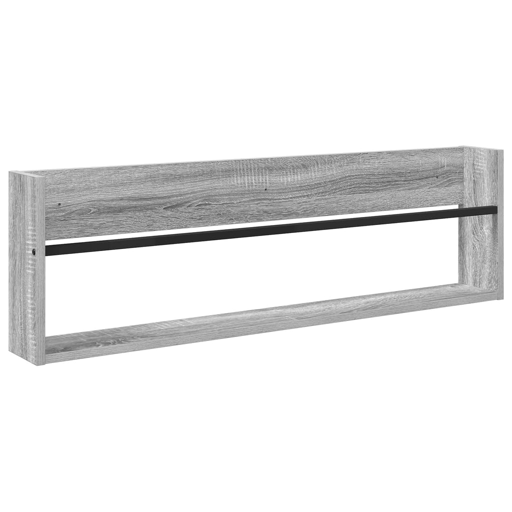 vidaXL Regał na gazety z półką 2 pcs Szary Sonoma 100 x 12 x 30 cm