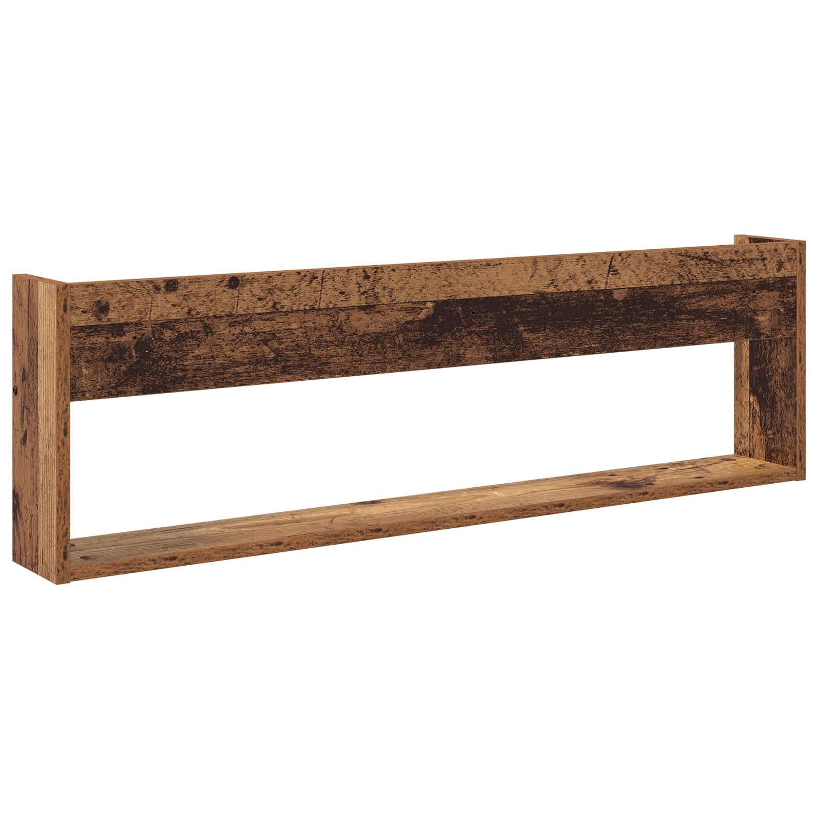 vidaXL Regał na gazety z półką 2 pcs Stare drewno 100 x 12 x 30 cm