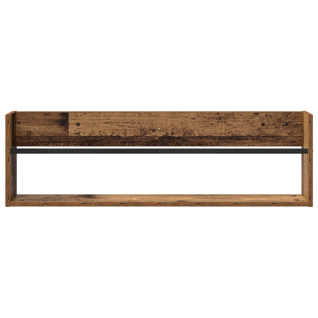 vidaXL Regał na gazety z półką 2 pcs Stare drewno 100 x 12 x 30 cm