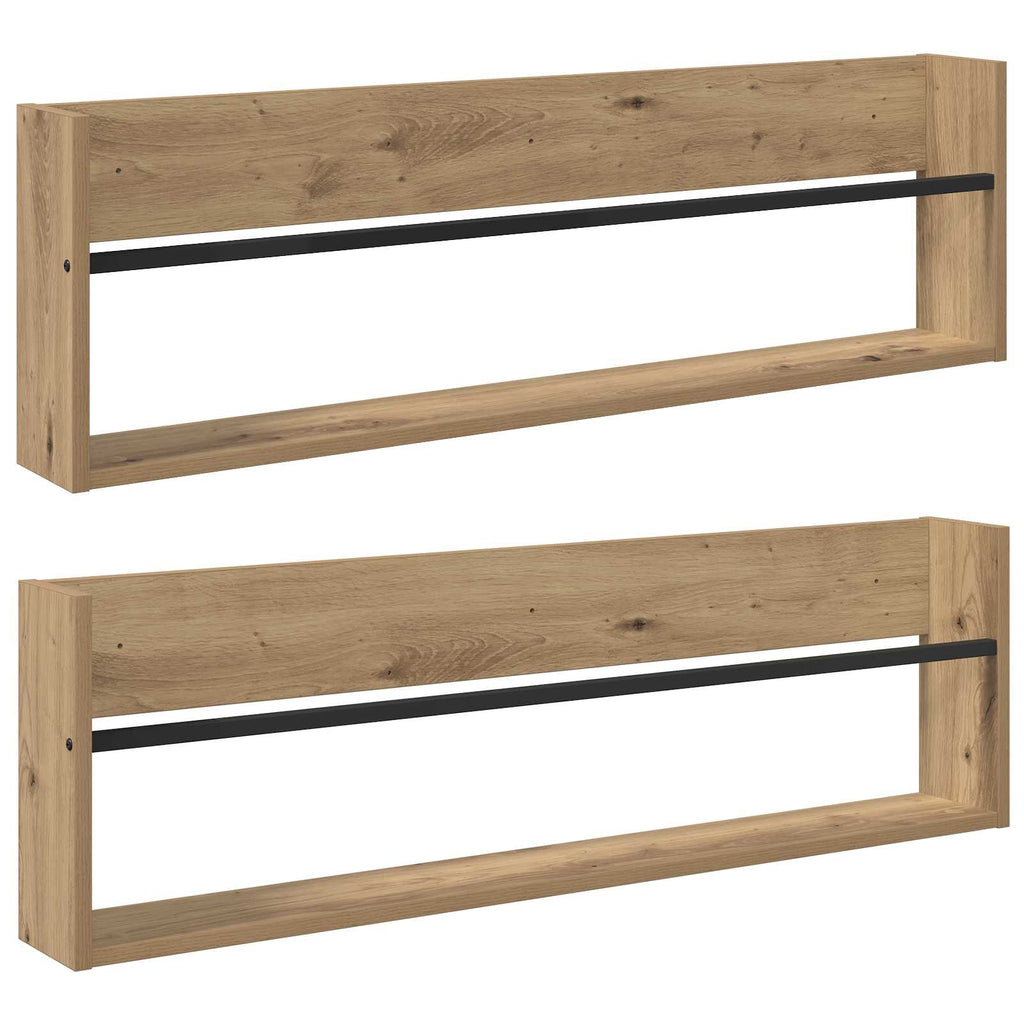 vidaXL Regał na gazety 2 pcs Dąb rzemieślniczy 100 x 12 x 30 cm