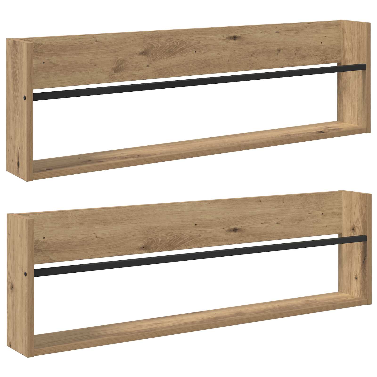 vidaXL Regał na gazety 2 pcs Dąb rzemieślniczy 100 x 12 x 30 cm