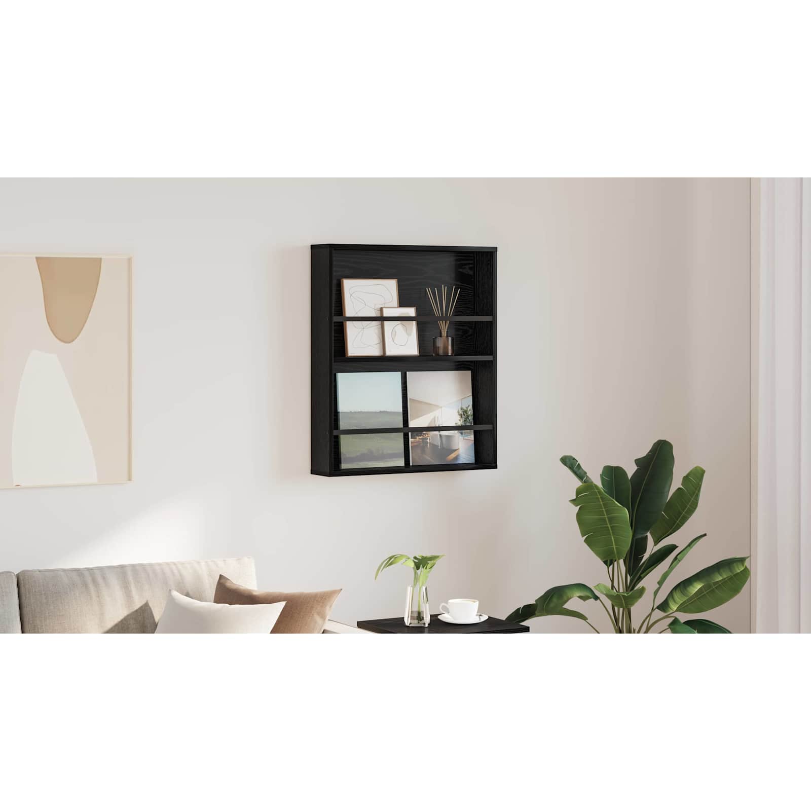 vidaXL Regał na gazety Czarny Dąb 60 x 12 x 70 cm Drewno inżynieryjne