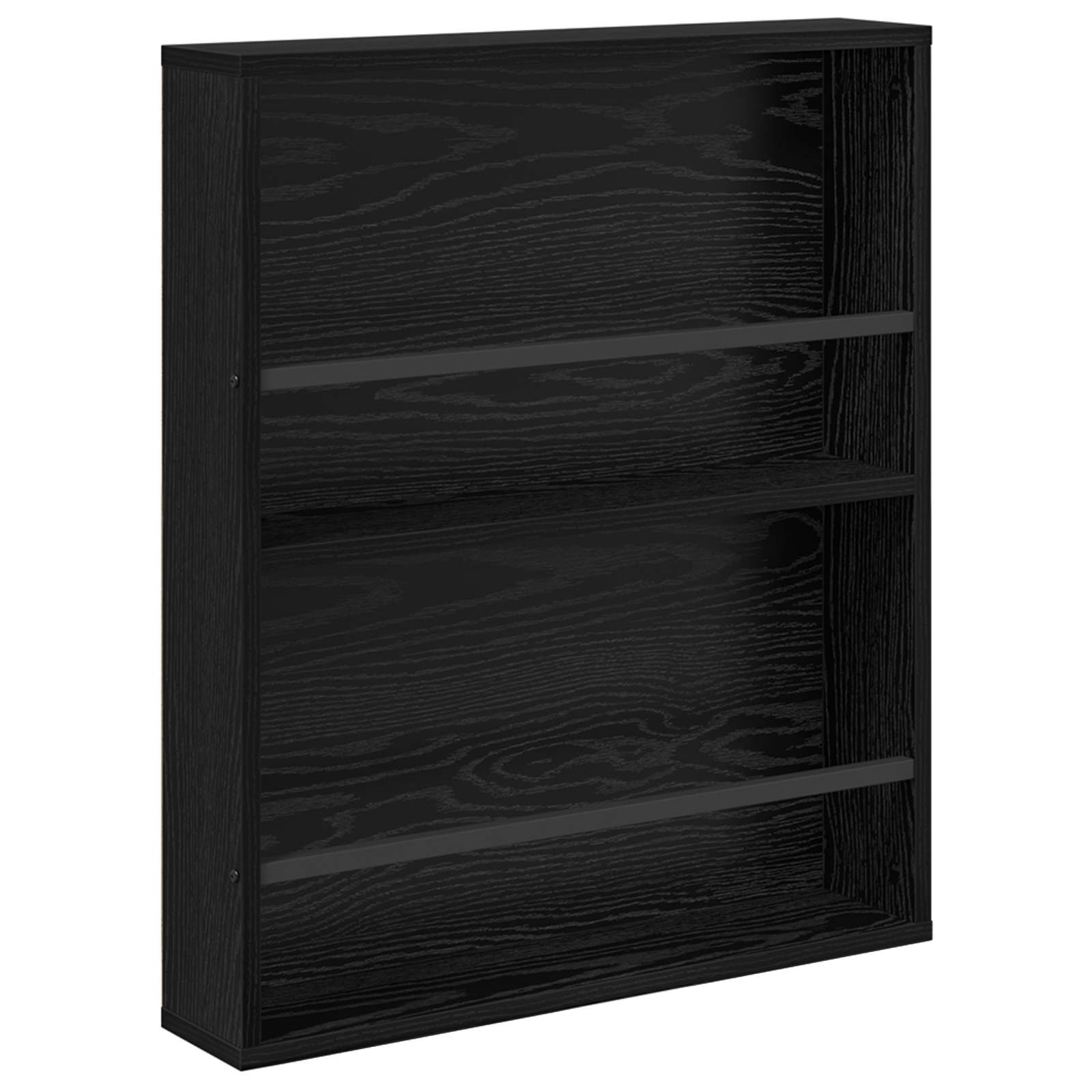 vidaXL Regał na gazety z półką Czarny Dąb 60 x 12 x 70 cm