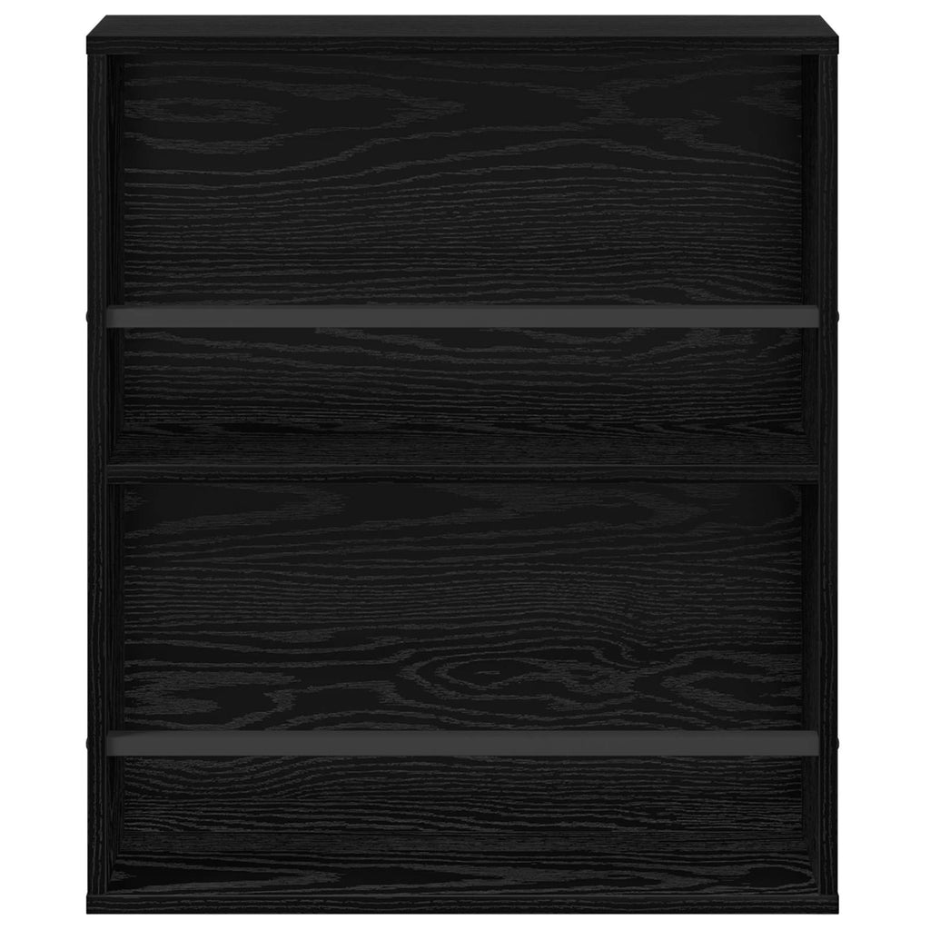 vidaXL Regał na gazety z półką 2 pcs Czarny Dąb 60 x 12 x 70 cm
