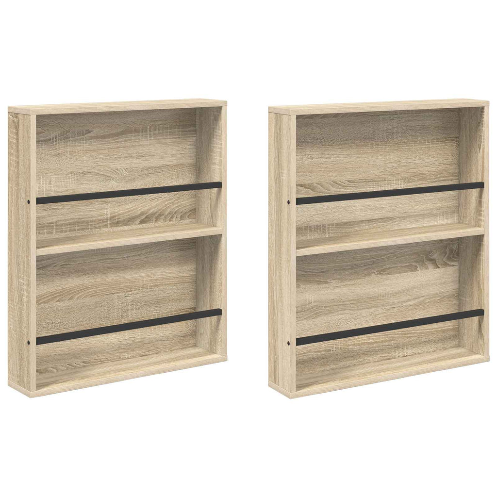vidaXL Regał na gazety z półką 2 pcs Dąb Sonoma 60 x 12 x 70 cm