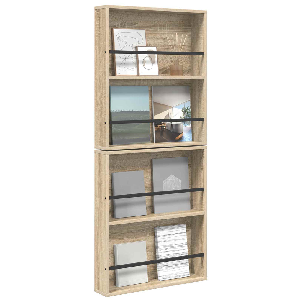 vidaXL Regał na gazety z półką 2 pcs Dąb Sonoma 60 x 12 x 70 cm