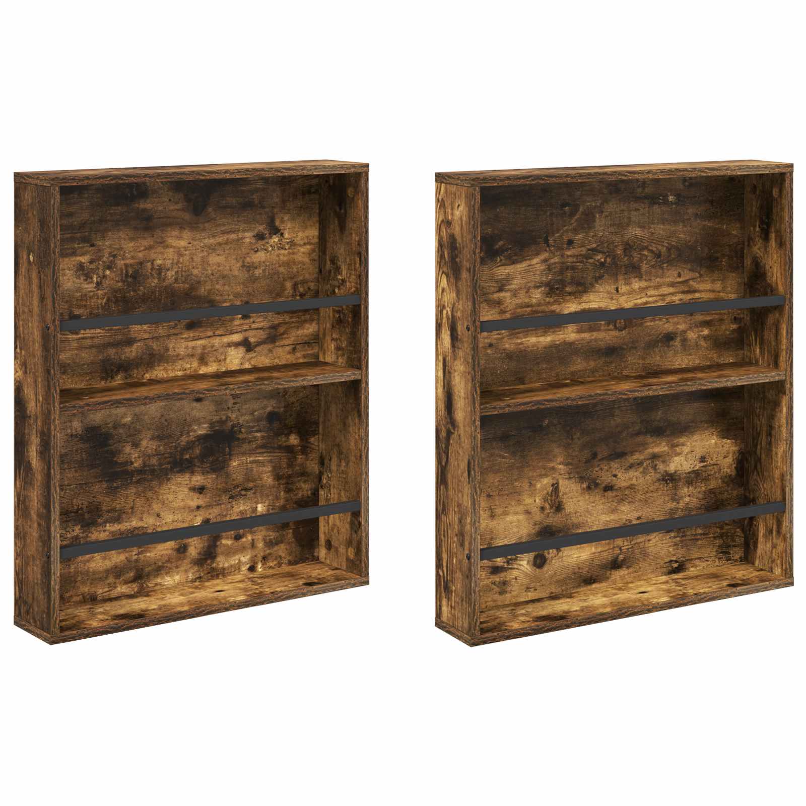 vidaXL Regał na gazety z półką 2 pcs Dąb wędzony 60 x 12 x 70 cm