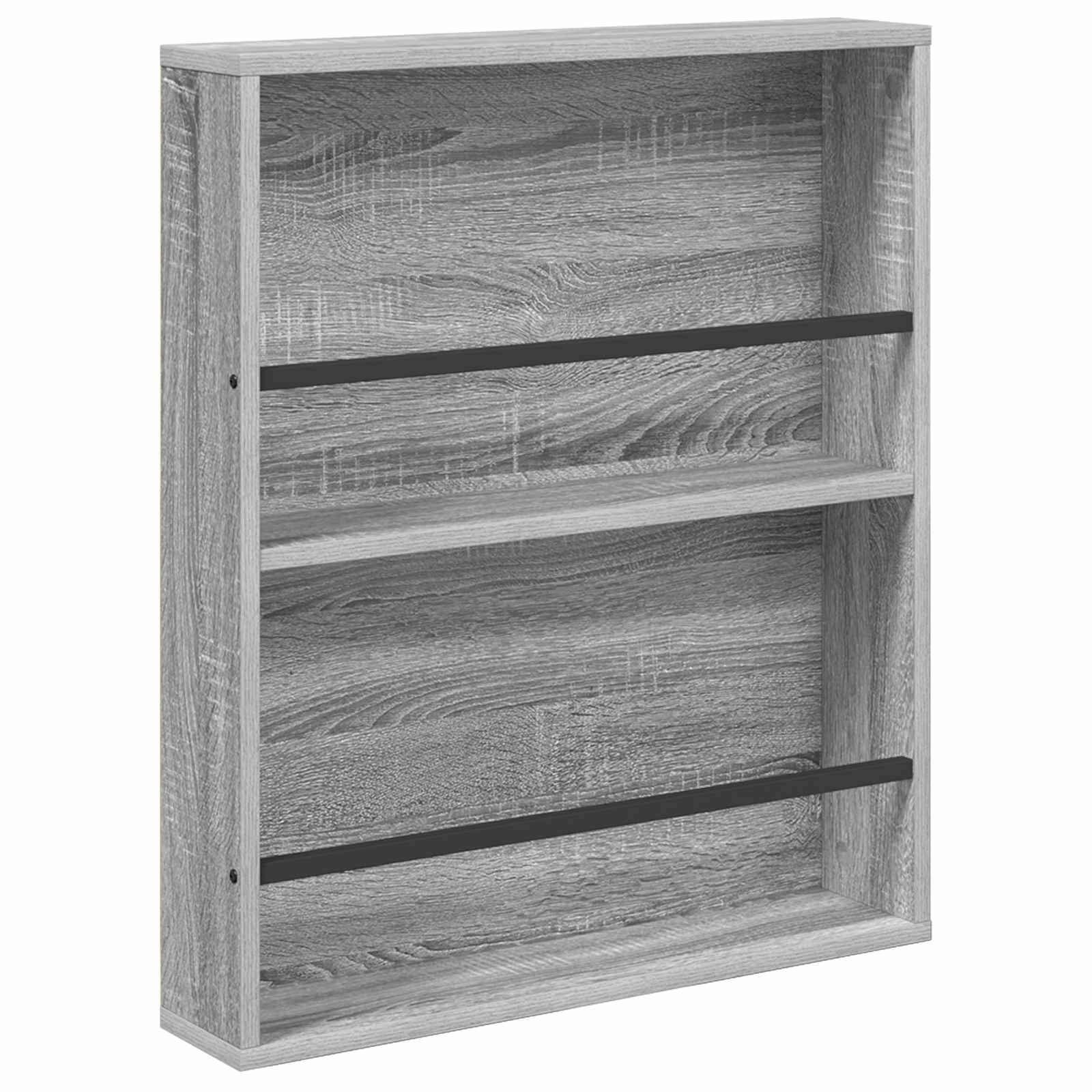 vidaXL Regał na gazety z półką Szary Sonoma 60 x 12 x 70 cm