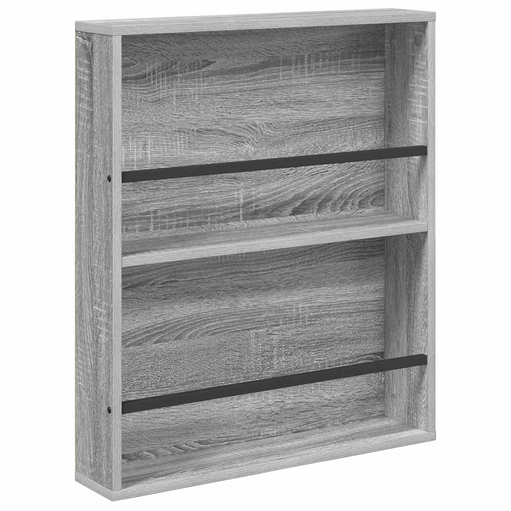 vidaXL Regał na gazety z półką 2 pcs Szary Sonoma 60 x 12 x 70 cm