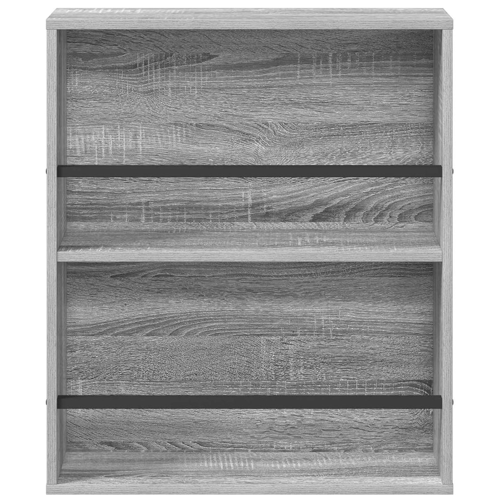 vidaXL Regał na gazety z półką 2 pcs Szary Sonoma 60 x 12 x 70 cm