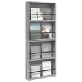 vidaXL Regał na gazety z półką 2 pcs Szary Sonoma 60 x 12 x 70 cm