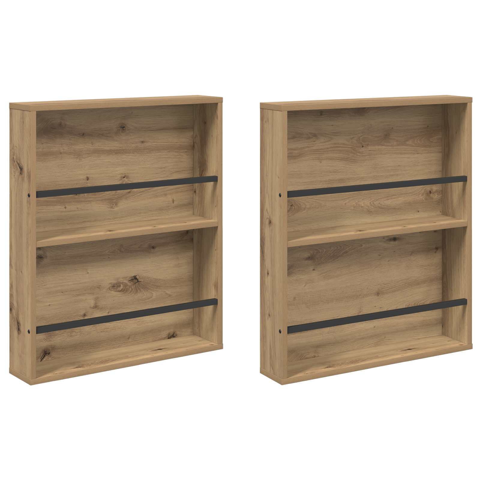 vidaXL Regał na gazety z półką 2 pcs Dąb rzemieślniczy 60 x 12 x 70 cm