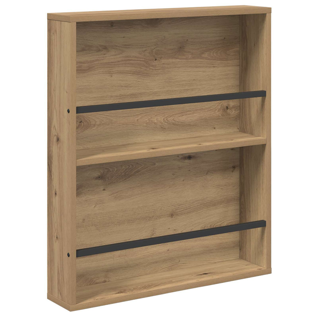 vidaXL Regał na gazety z półką 2 pcs Dąb rzemieślniczy 60 x 12 x 70 cm