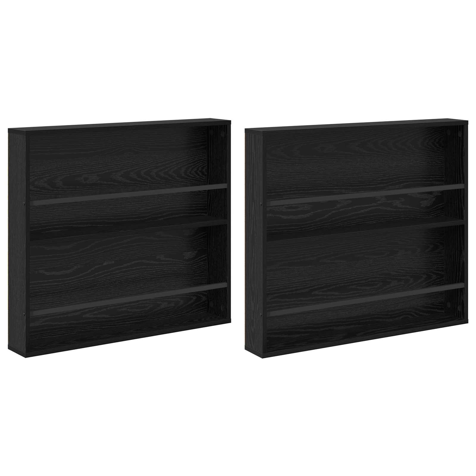 vidaXL Regał na gazety z półką 2 pcs Czarny Dąb 80 x 12 x 70 cm