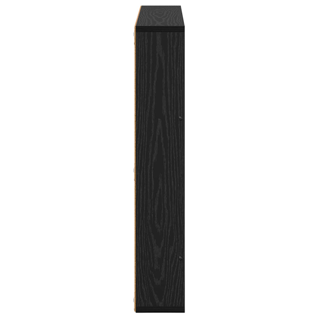 vidaXL Regał na gazety z półką 2 pcs Czarny Dąb 80 x 12 x 70 cm