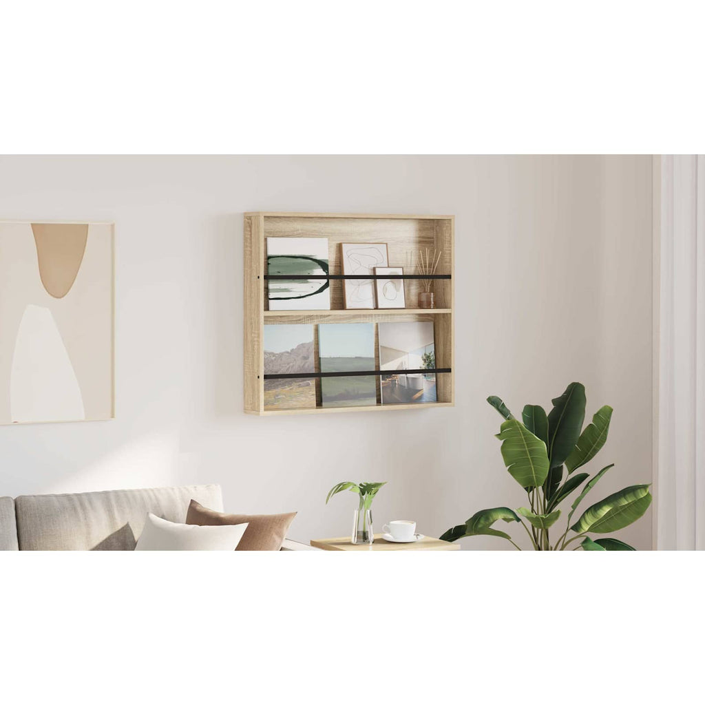 vidaXL Regał na gazety Dąb Sonoma 80 x 12 x 70 cm Drewno inżynieryjne